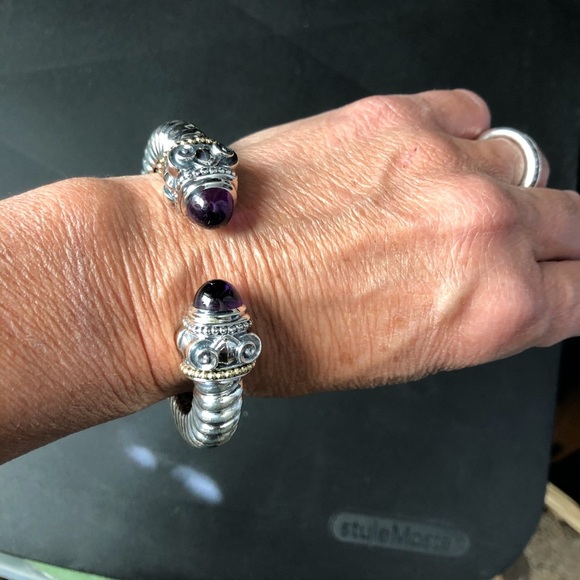 Esti-Frederica Sterling & 18 K amethyst bracelet - Picture 2 of 12